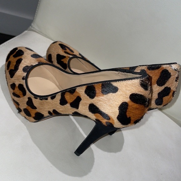 Talbots Brown Black Leopard Real Calf Hair Skyla Pumps sz 8 heels sexy Like NEW - Picture 7 of 9